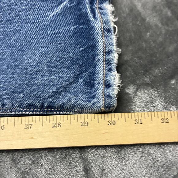 American Eagle Jeans Womens 000 Blue Super High Rise Straight Distressed - Picture 11 of 12
